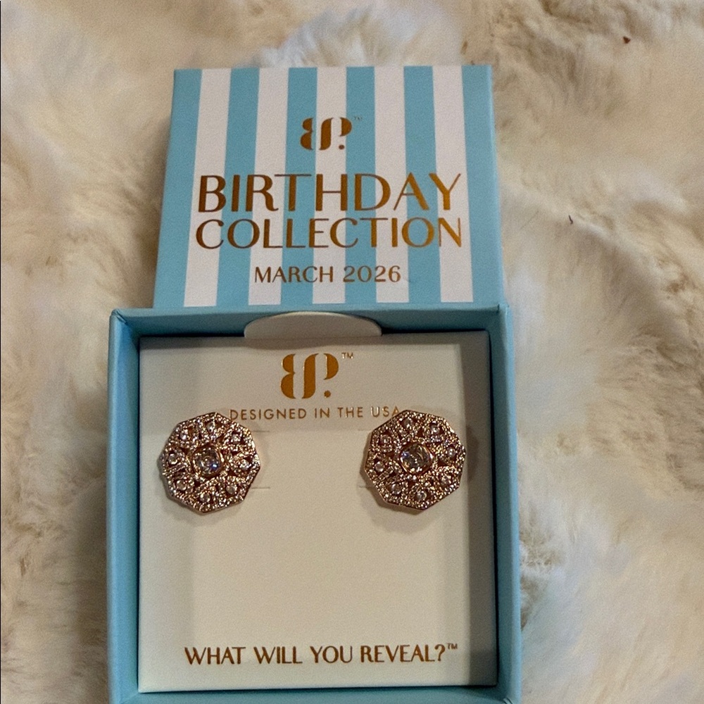 BP Gold and Silver Floral Stud Earrings
